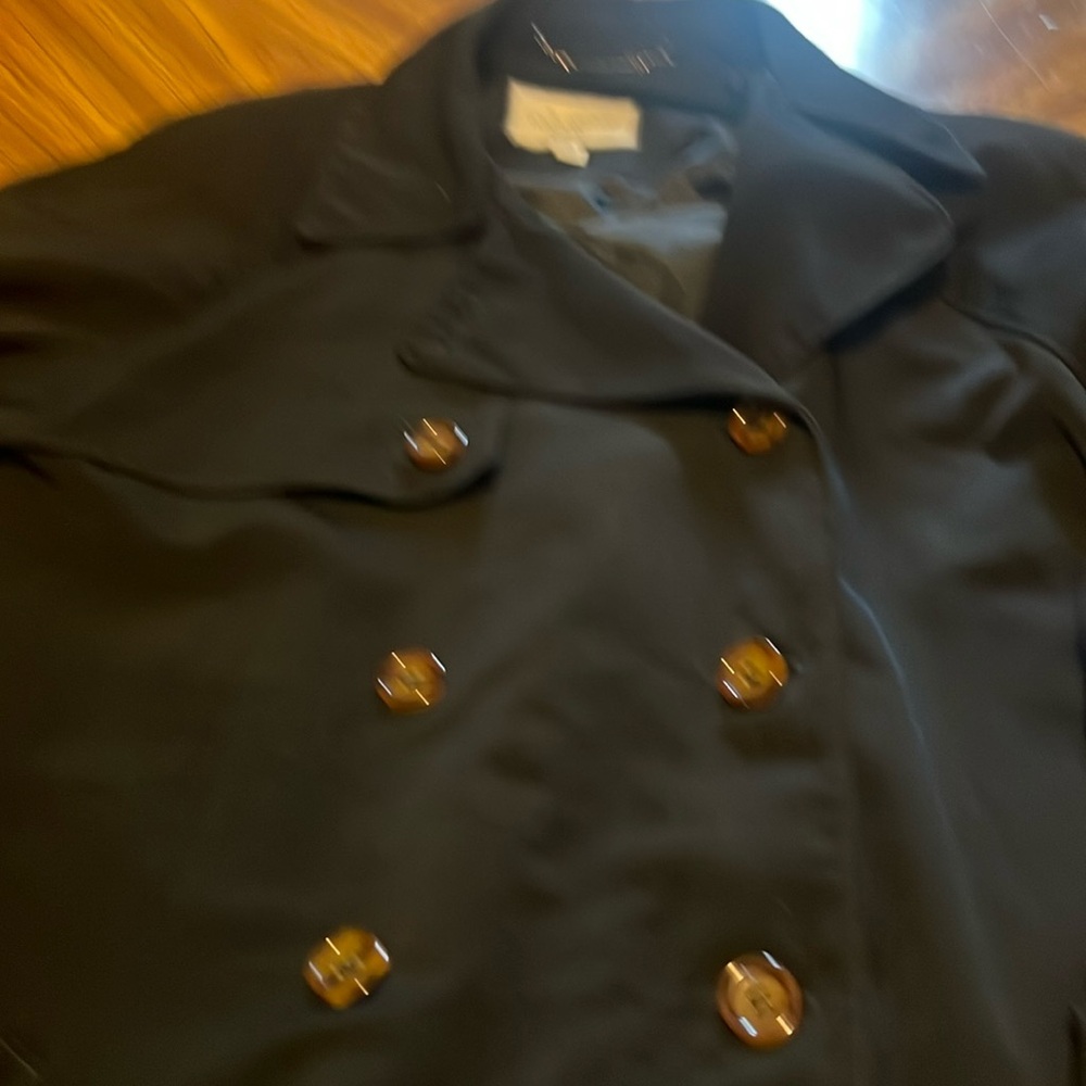 Black women double breasted London Fog trench coat size 12.